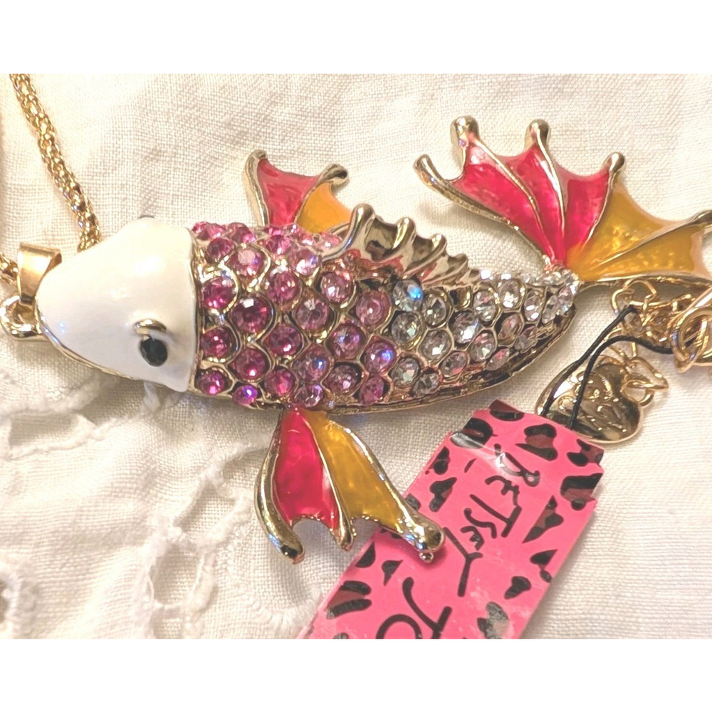 Betsey Johnson Koi Fish Pendant Necklace Y2K Retired Fairycore Cottagecore NWT